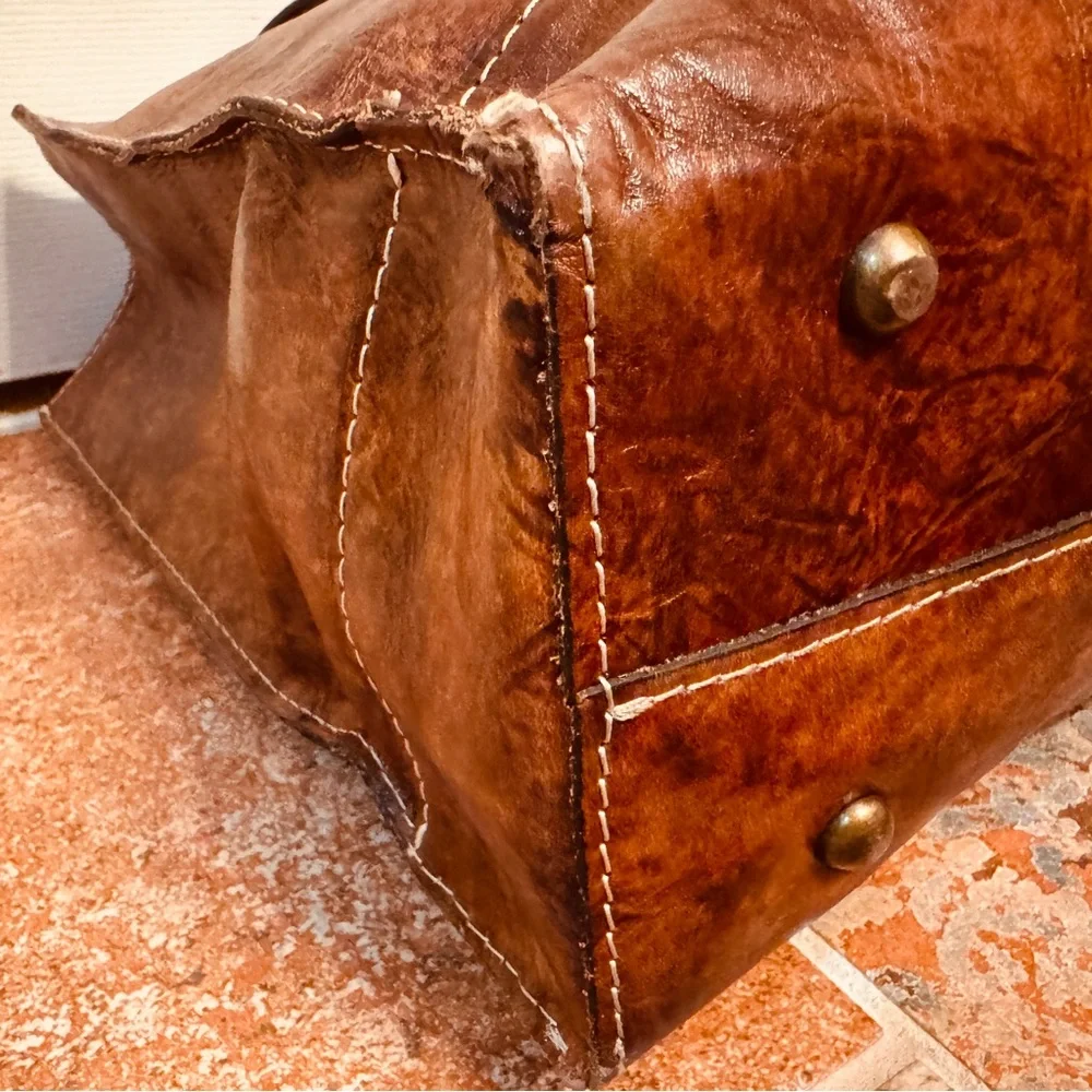 LIKE NEW! PATRICIA NASH TOSCANO BROWN TOOLED TUSCAN TOTE SHOULDER BAG!